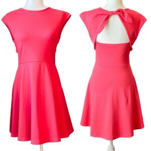 Gap Bunnie-Tie Fit And Flare Dress In Ponte Women’s Size 2 Rosehip Cap Sleeves